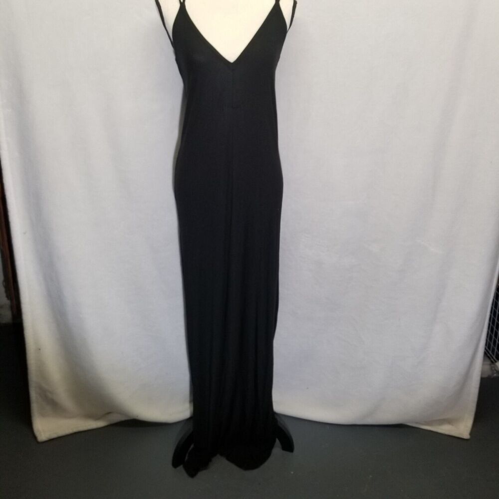 Chaser Small Dress Maxi Black Jersey Knit Comfy Classic Whimsigoth Basic Witchy